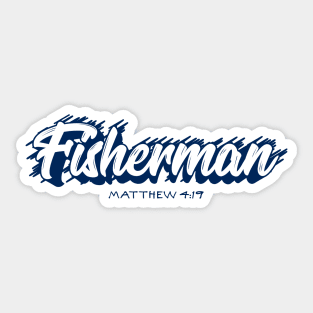 Fisherman - Fishers of Men - Script Christian Design Sticker